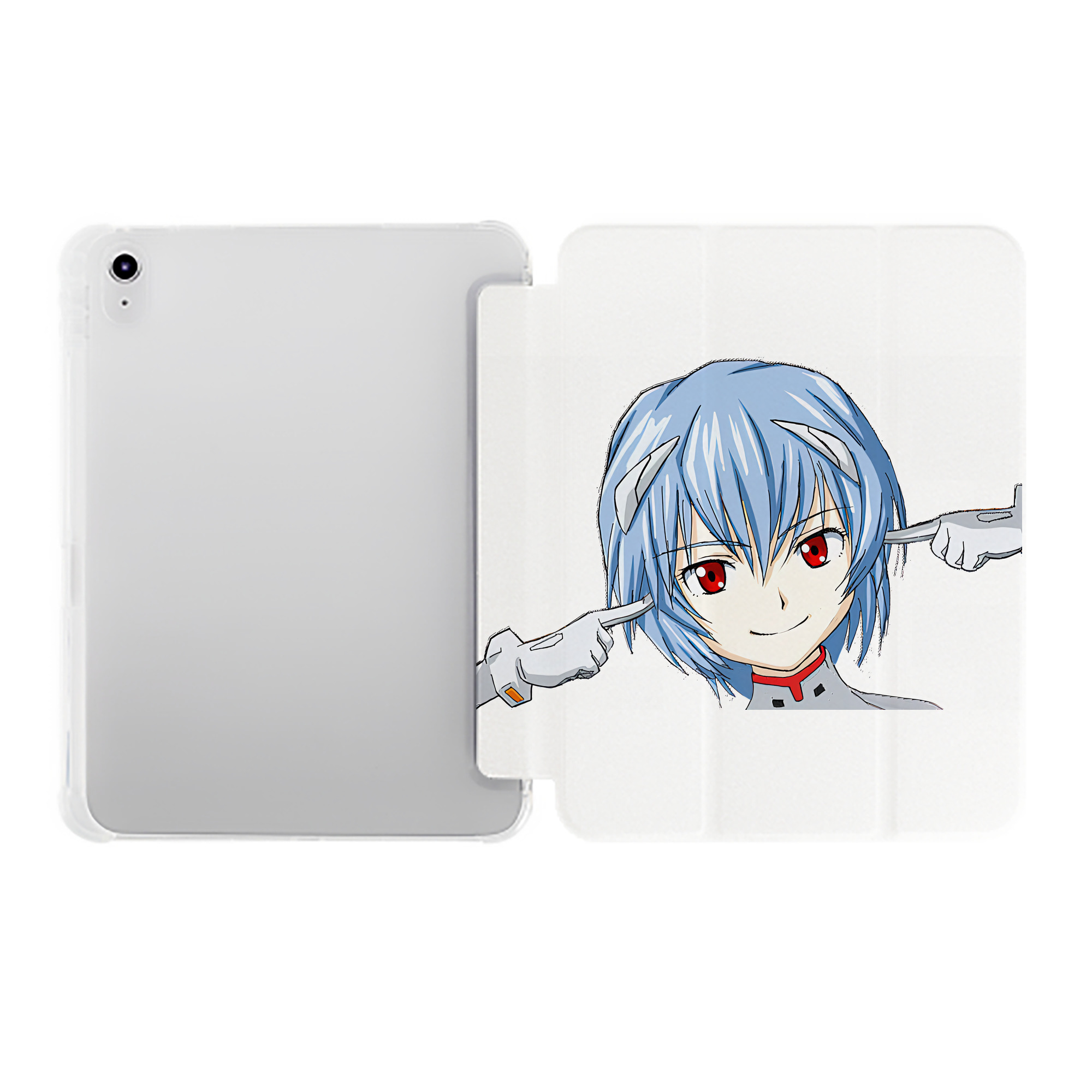 （画像用） EVA 新世紀エヴァンゲリオン IPad ケース ペン収納付き 三つ折りスタンド PUレザー×シリコン 対応機種9.5/10.5/10.9インチ